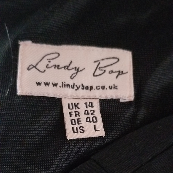 Lindy Bop Black Swing Dress Large  New - Picture 7 of 7